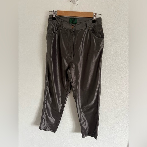 Vintage 90s Jean Paul Gaultier Junior Metallic Silver Disco Pants - Picture 2 of 10
